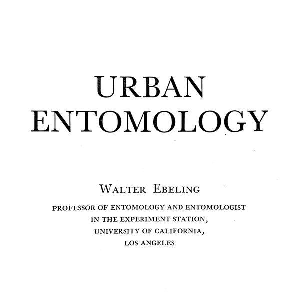 Urban Entomology text cover page